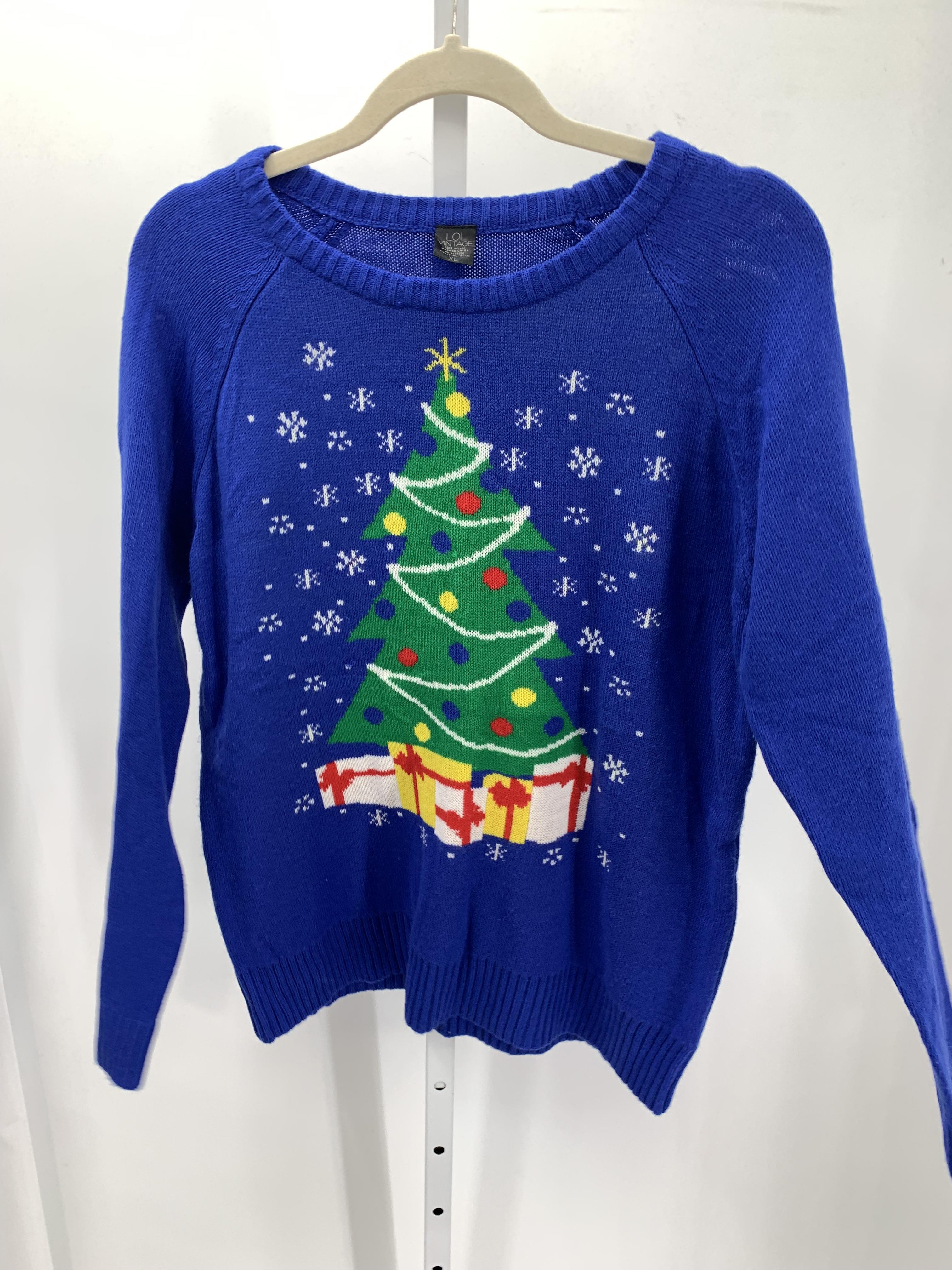 LONG SLV SWEATER XMAS TREE.