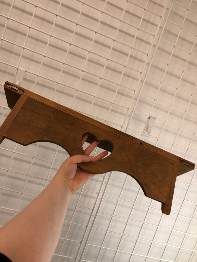 WOODEN HEART SHELF.