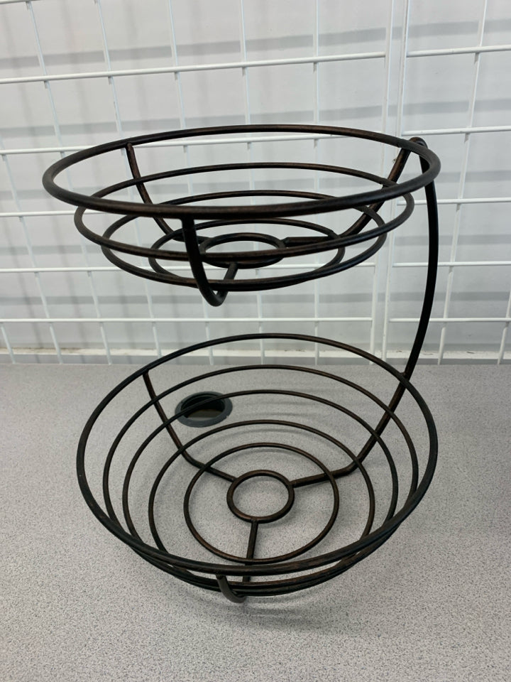 2 TIER METAL FRUIT BASKET.