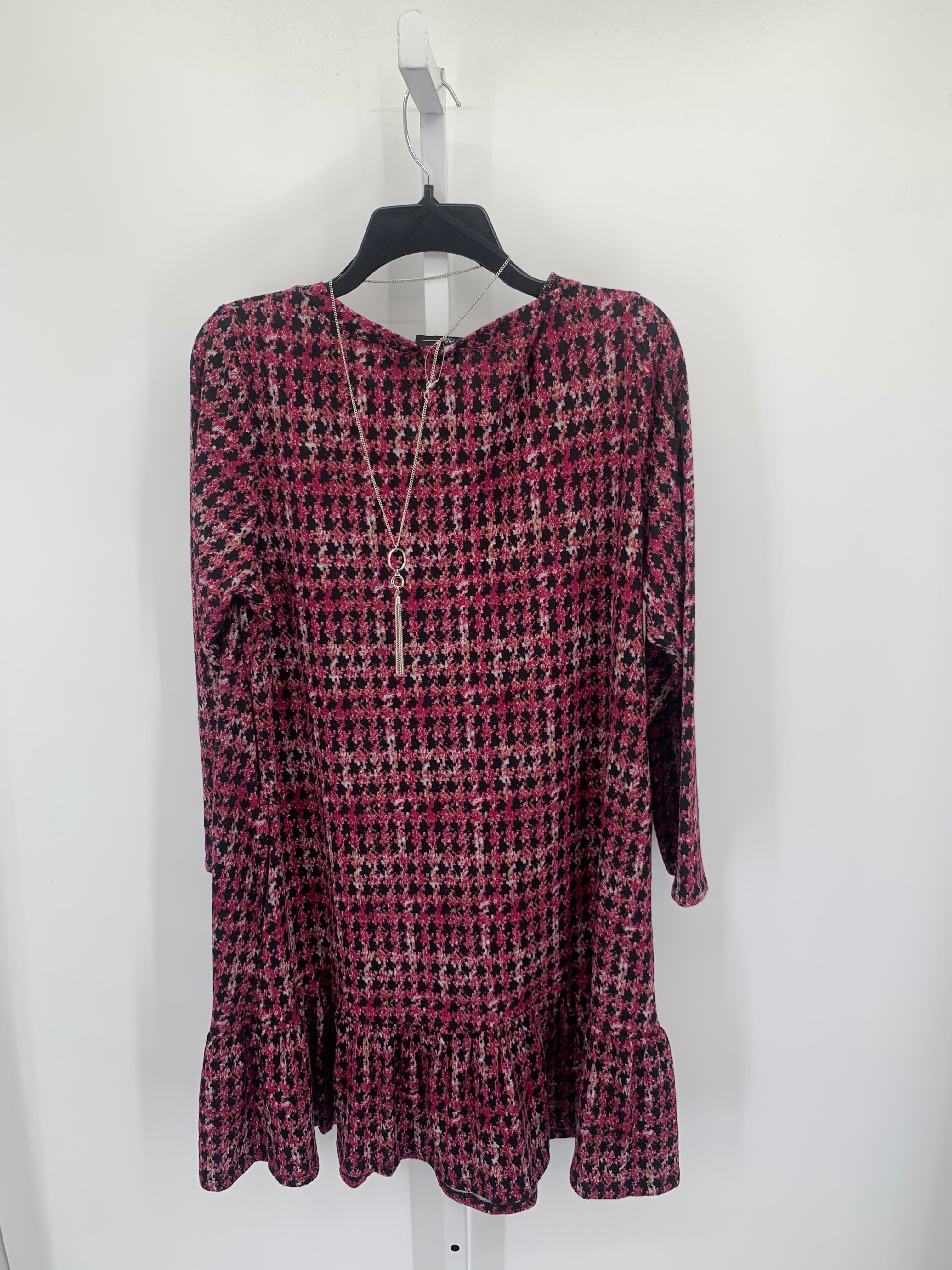 AGB Size 1X Womens Long Sleeve Dress