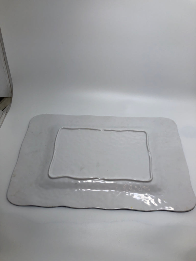 BLUE/GREEN MELAMINE SERVING PLATTER.