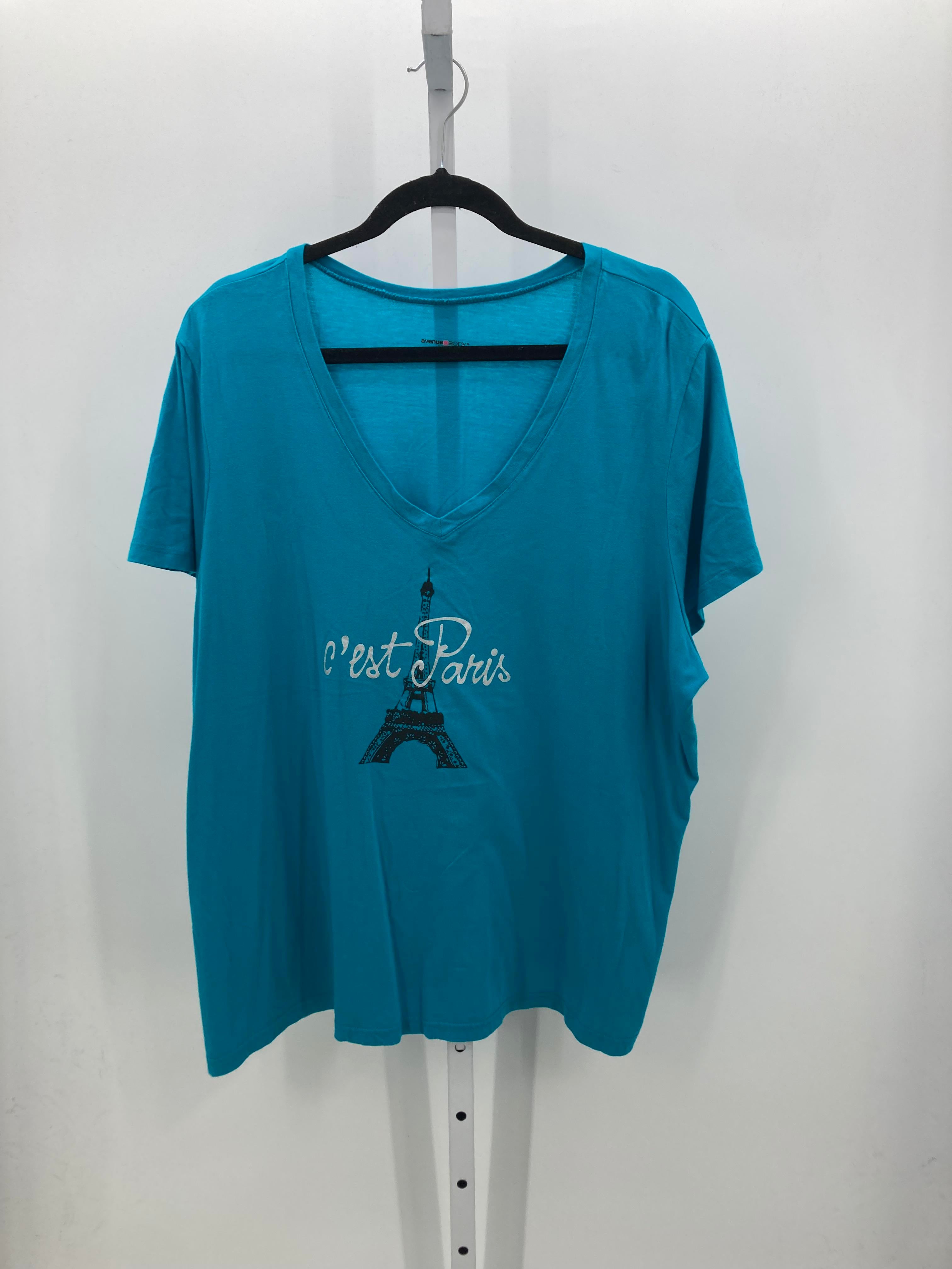 Avenue Size 22/24 W Womens Short Sleeve Shirt