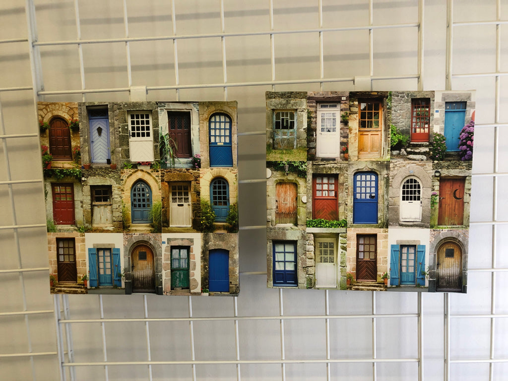 2- CANVAS MULTI COLORED DOOR PRINTS.