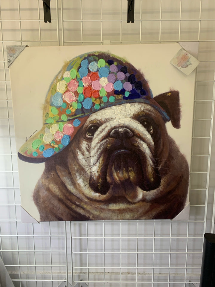 ENGLISH BULLDOG CANVAS WALL ART.