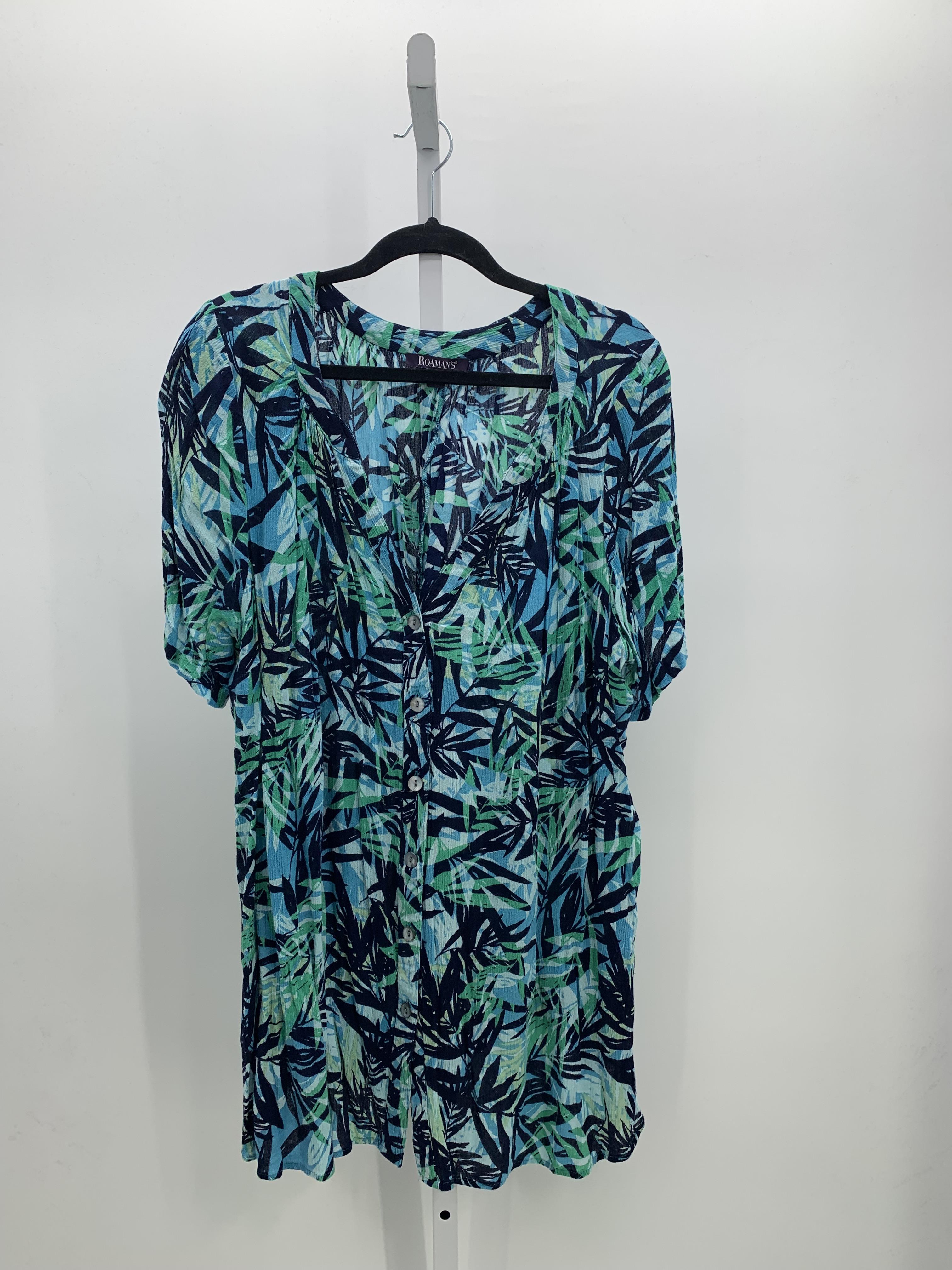 Roaman's Size 18 W Womens Short Sleeve Shirt