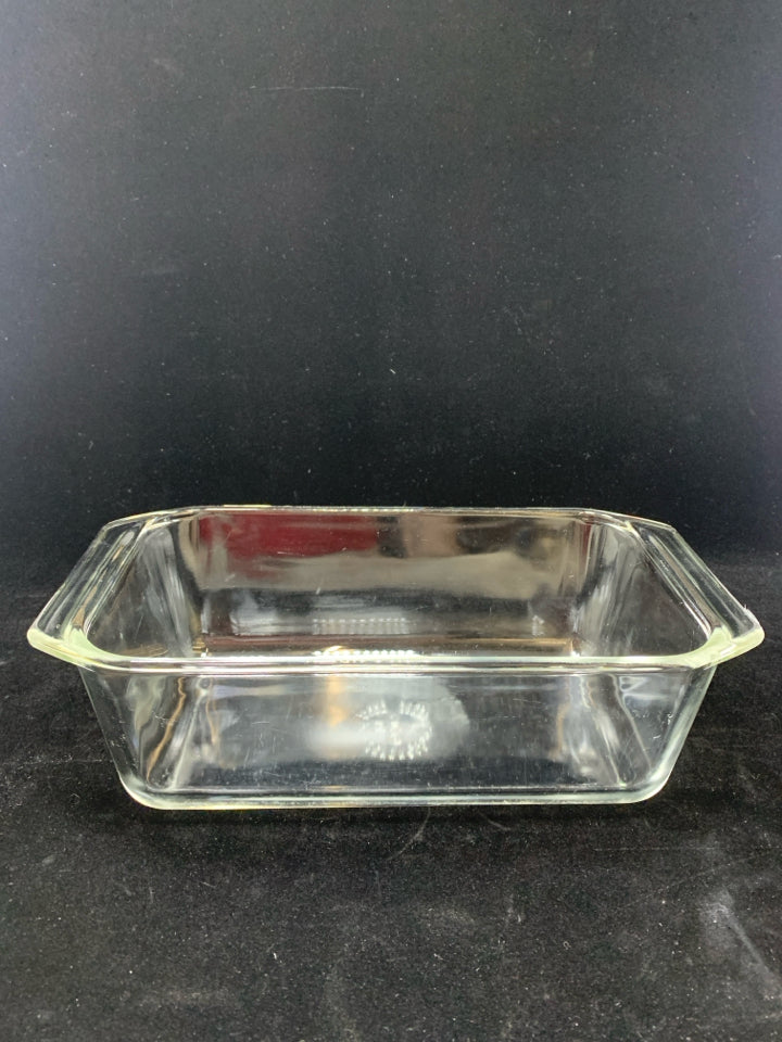 GLASS PYREX LOAF BAKING DISH.