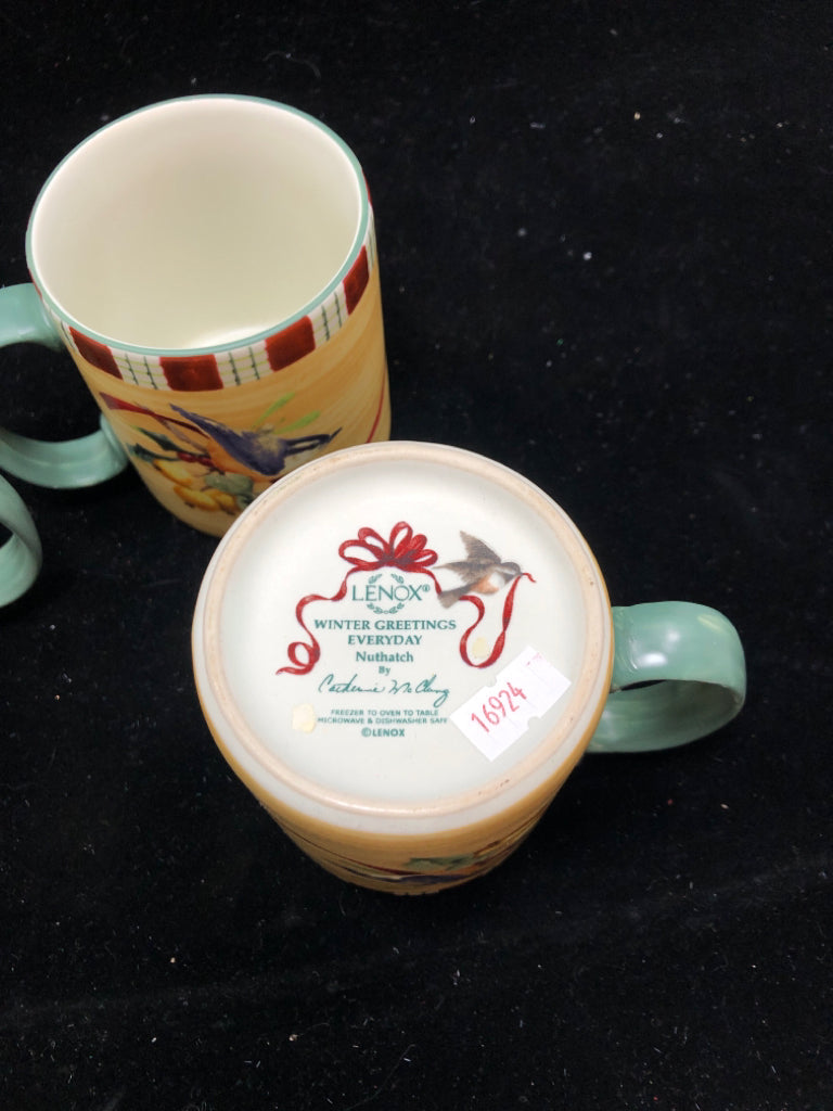 3 WINTER GREETING EVERYDAY MUGS - LENOX.
