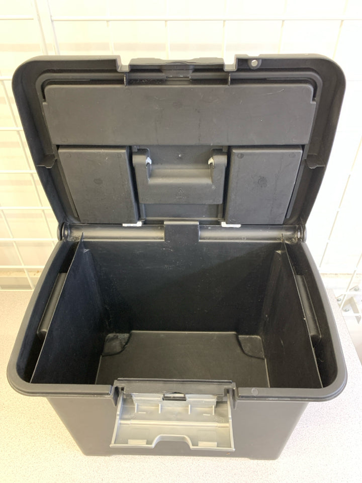 STERILITE BLACK PLASTIC FILE STORAGE BOX.