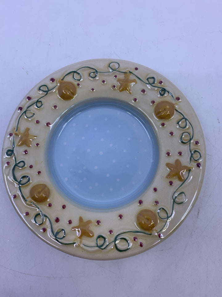 2PC SNOWMAN CANDLE SHADE W PLATE.