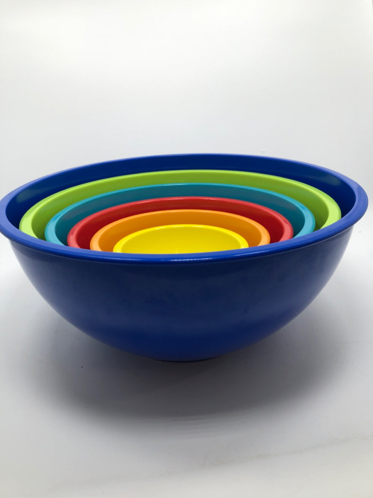 6PC COLORFUL MELAMINE NESTING BOWLS.