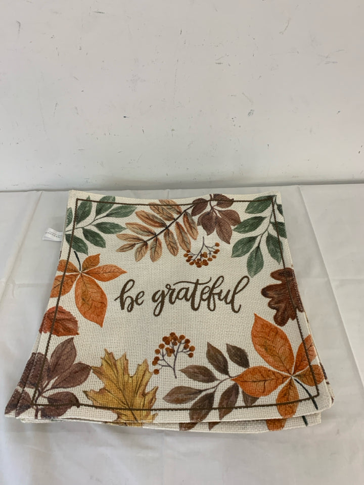 4 SQUARE GRATEFUL PLACE MATS.