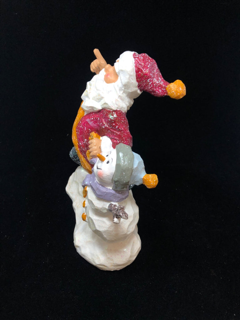 SANTA & SNOWMAN SPARKLE FIGURE.