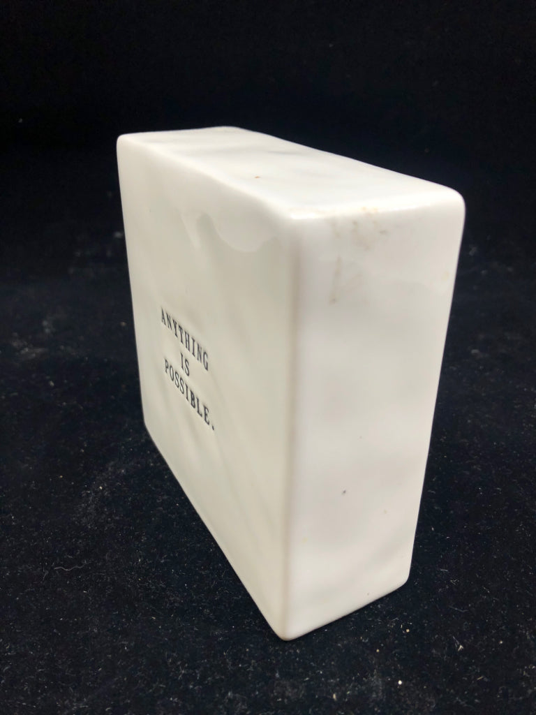 DREAM BIG REVERSIBLE CERAMIC SQUARE SIGN.