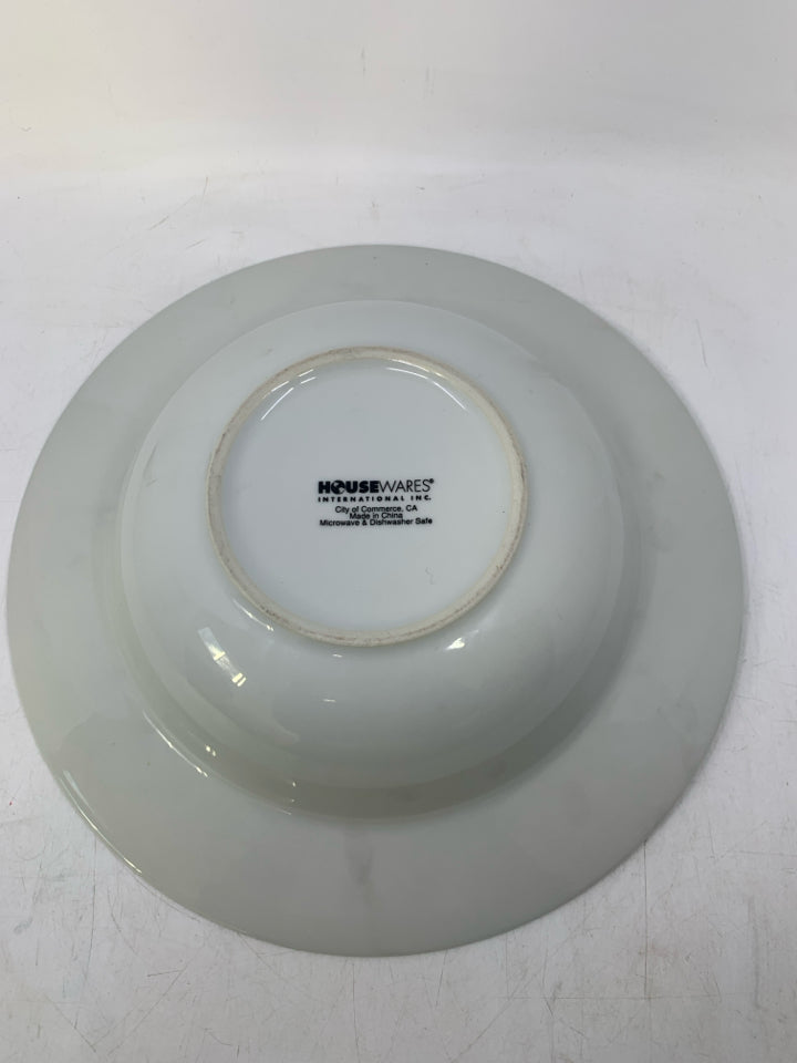 WHITE CERAMIC SERVING BOWL W/ BLACK PASTA NAMES.