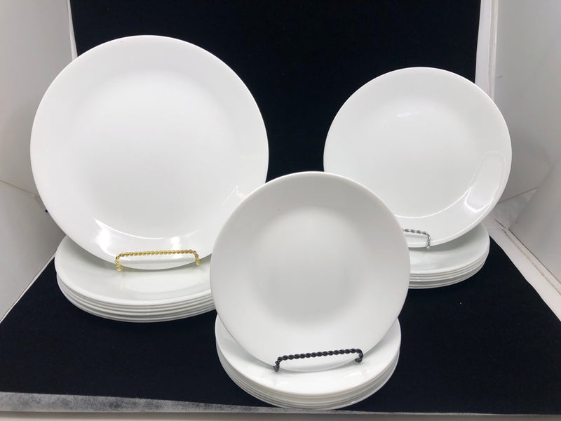 32 CORELLE WHITE DISH SET SRV 8.