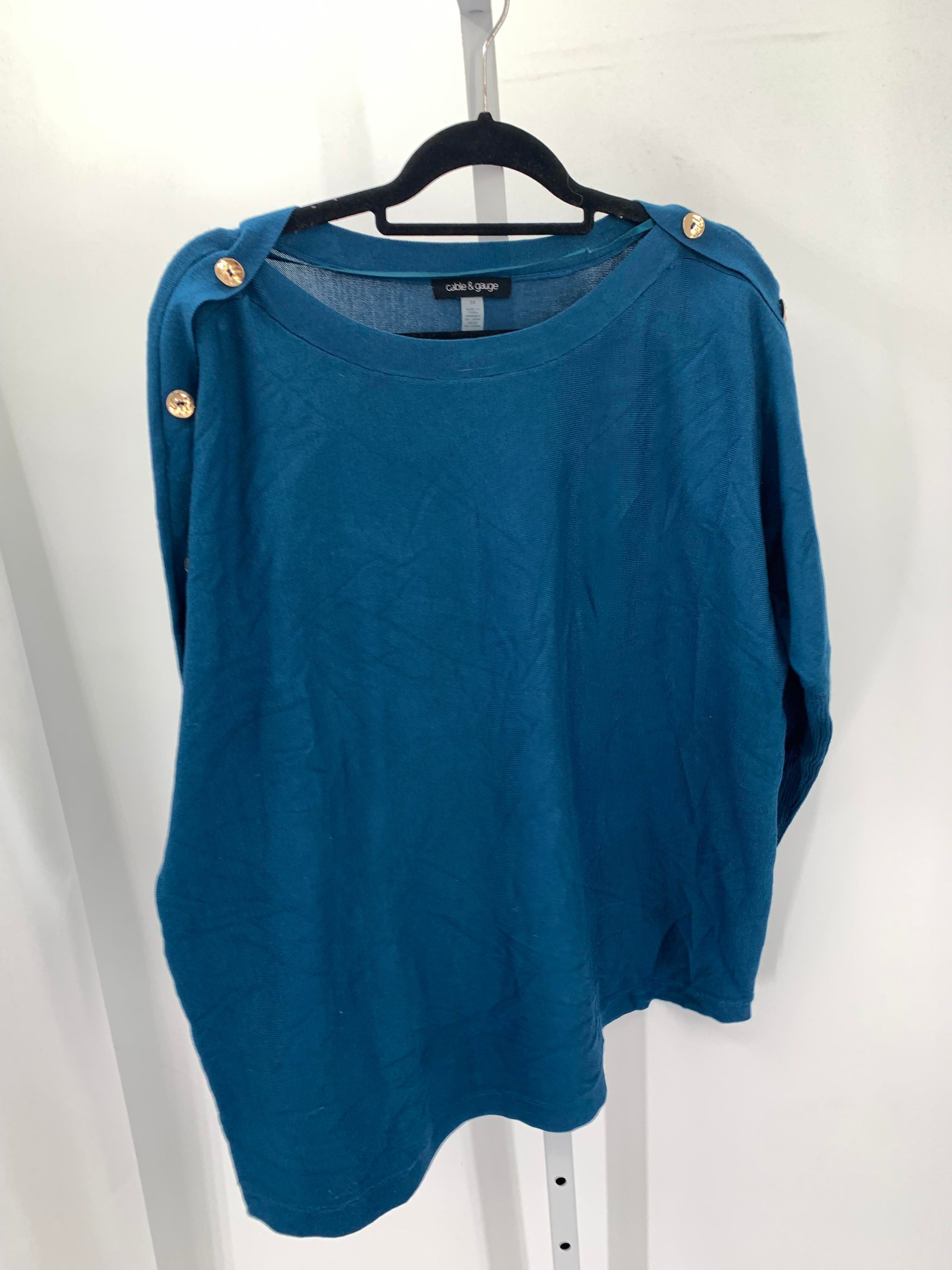 Cable & Gauge Size 3X Womens 3/4 Sleeve Sweater