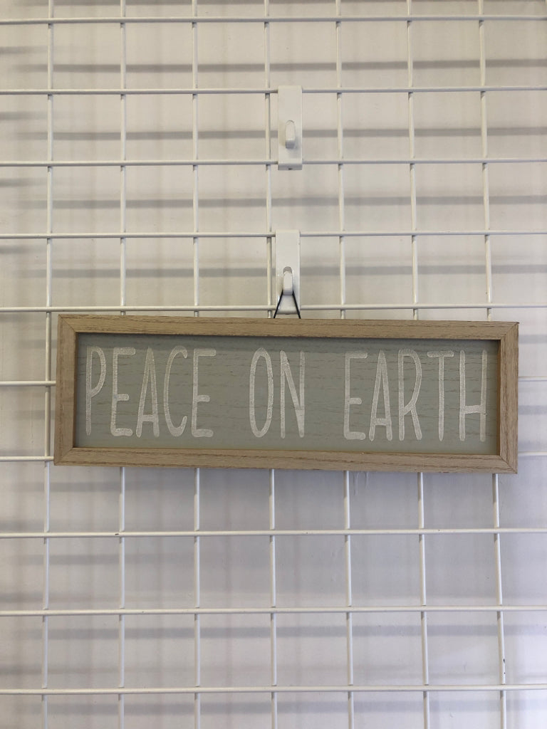 "PEACE ON EARTH" WOOD FRAME SIGN.