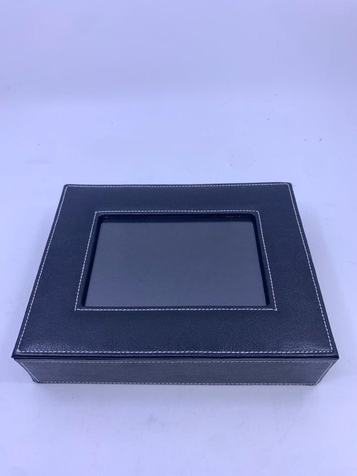FAUX LEATHER JEWELRY BOX W PHOTO INSERT.