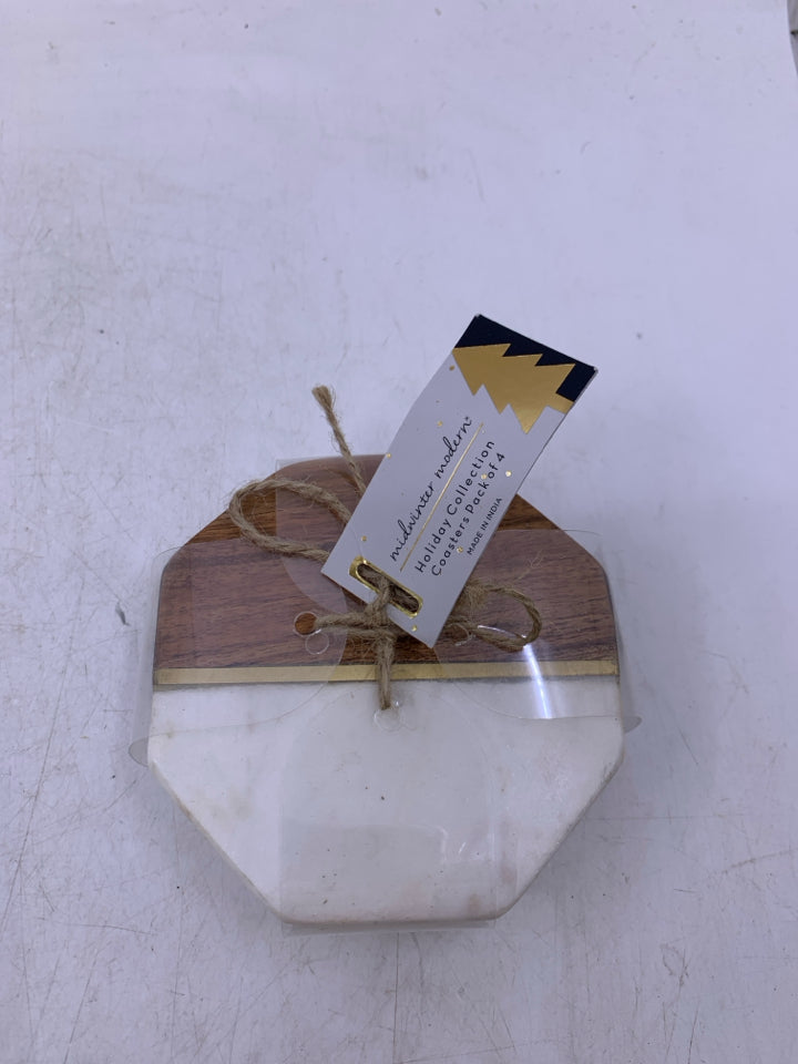 NIP 4 HEXAGON SHAPED COASTERS.