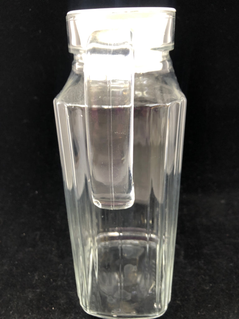 GLASS RIBBED MARTHA STEWART PITCHER.