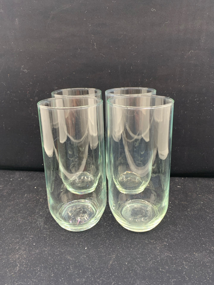 4 GLASS WATER GLASSES.