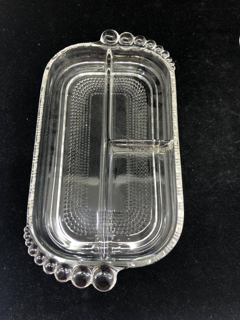 VTG DIVIDED GLASS CONDIMENT SERVER.