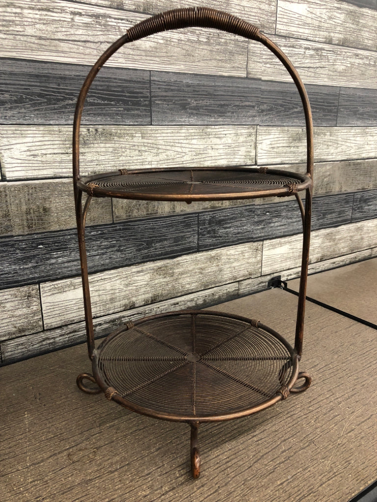 2 TIER BROWN METAL STAND SERVER.