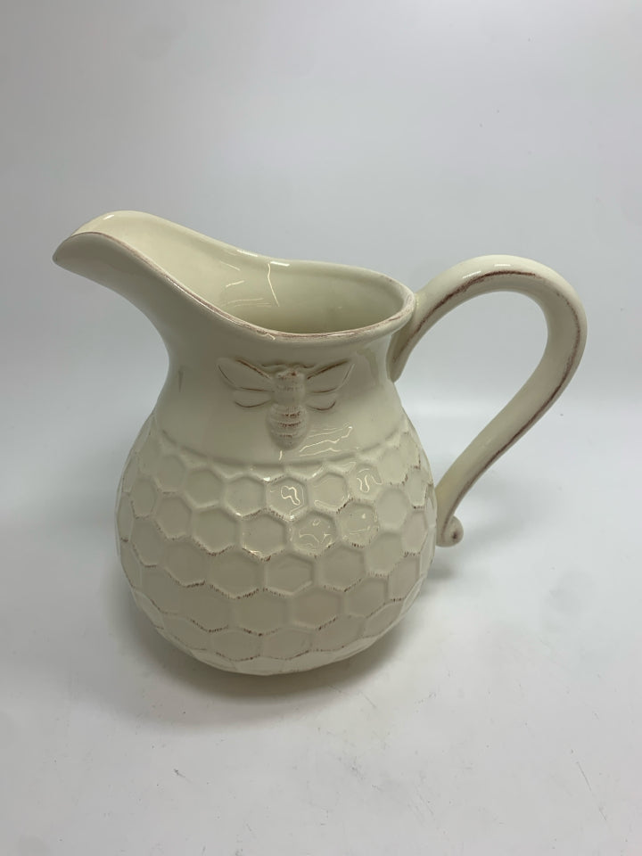 CREAM HONEYCOMB PITCHER.