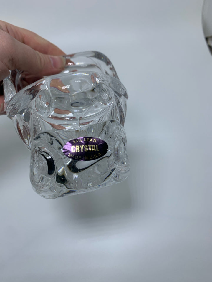 CRYSTAL SLEIGH TEA LIGHT HOLDER.