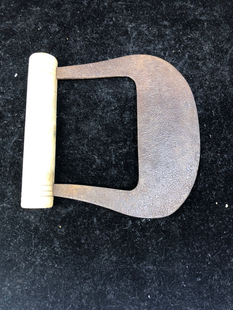 METAL CHOPPER W/ WOOD HANDLE.