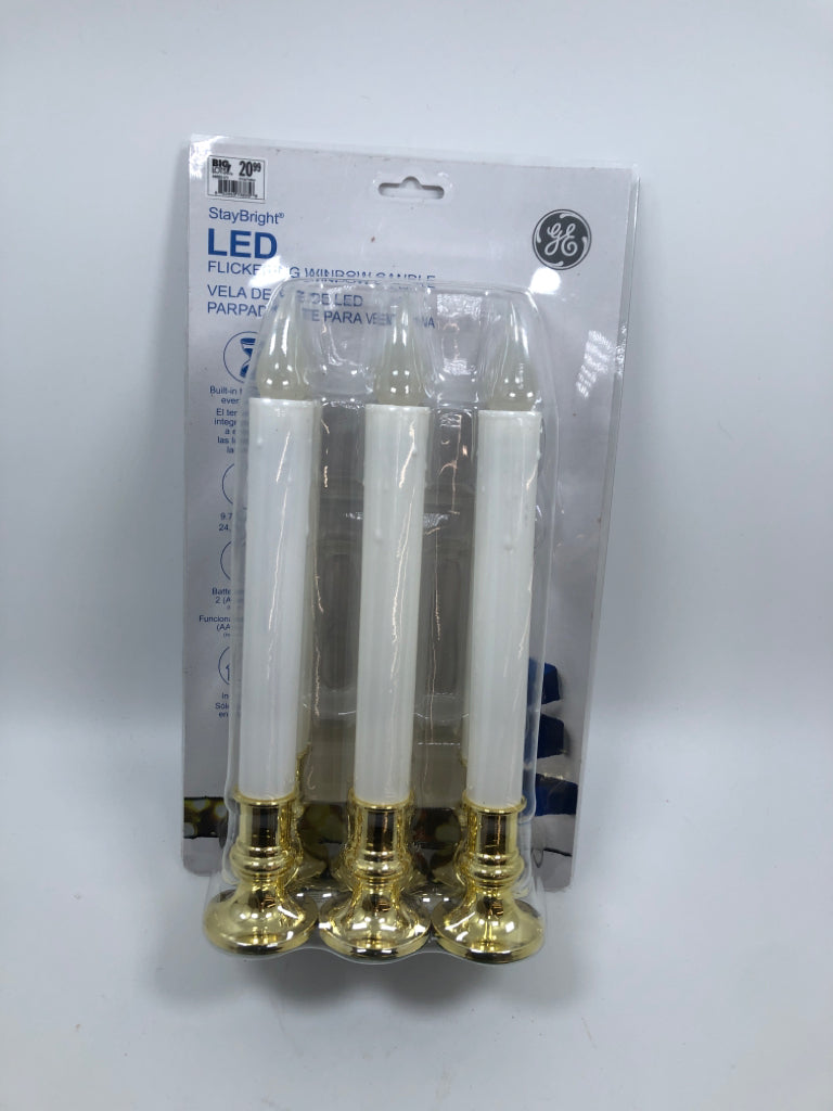 NIP 6 PC LED FLICKERING WINDOW CANDLES.