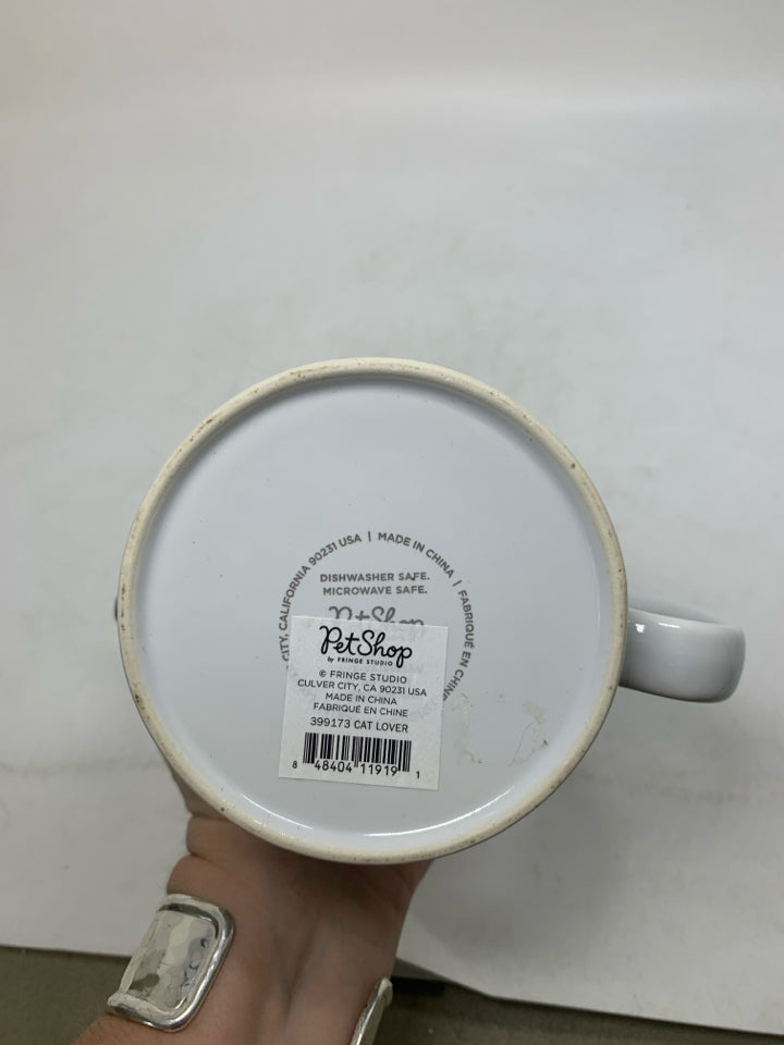 "CAT LOVER" FRINGE STUDIO OUTLINED MUG.