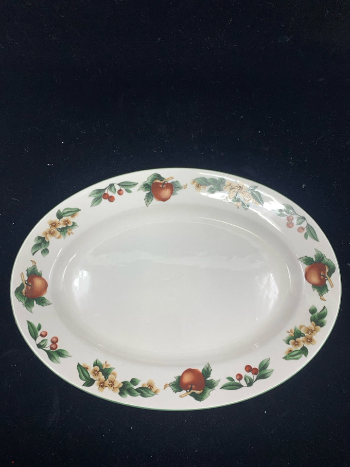 APPLE FLORAL SERVING PLATTER-THE CADES COVE COLLECTION.