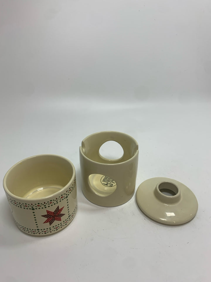3PC CERAMIC POTPOURRI SIMMERING POT.