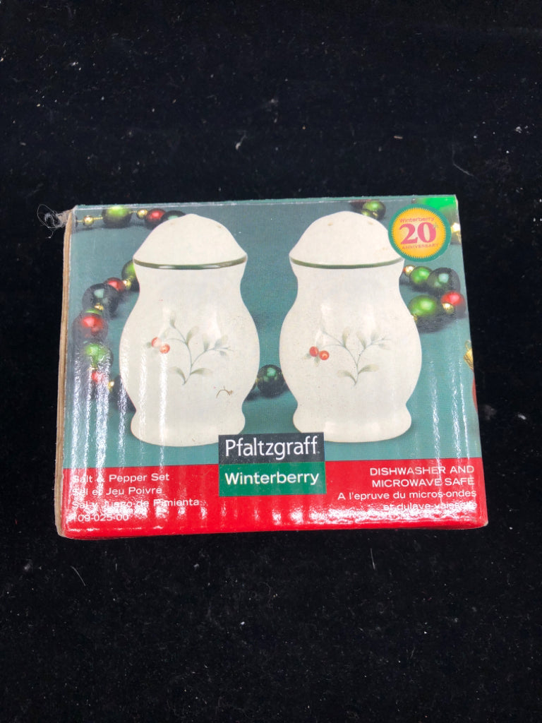 PFALTZGRAFF WINTERBERRY SALT AND PEPPER SHAKERS.