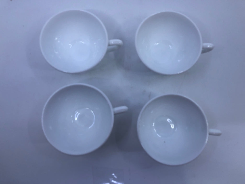 4 VTG MILK GLASS EMBOSSED GRAPES CUP SET.