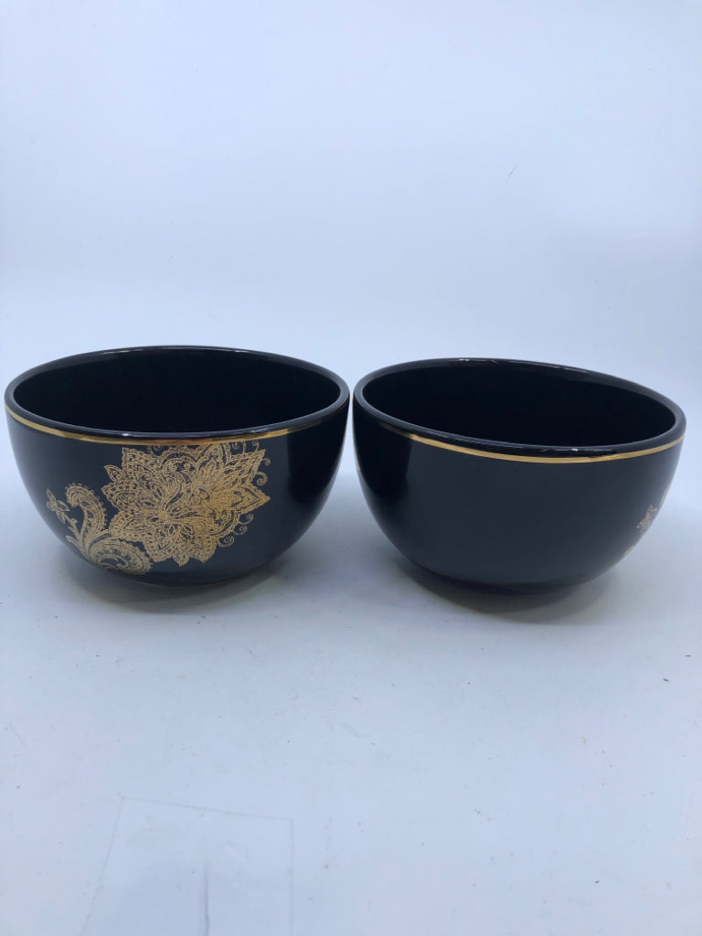 2 GOLD PAISLEY BOWLS