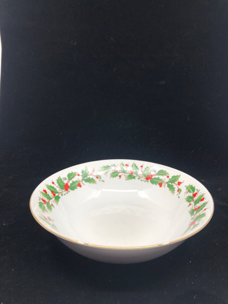 CHINA PEARL MISTLETOE SERVING BOWL.