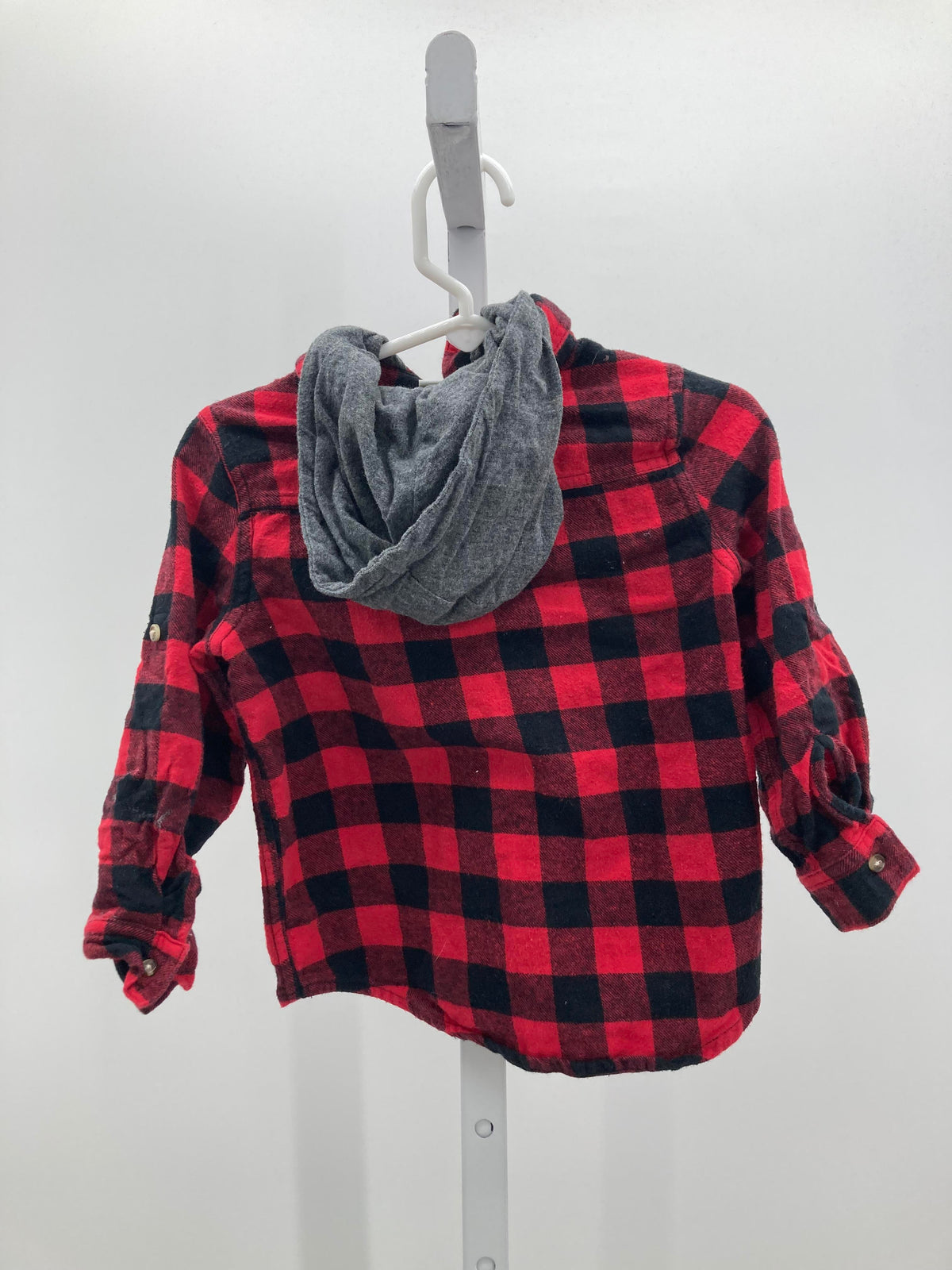 HOODED BLACK PLAID