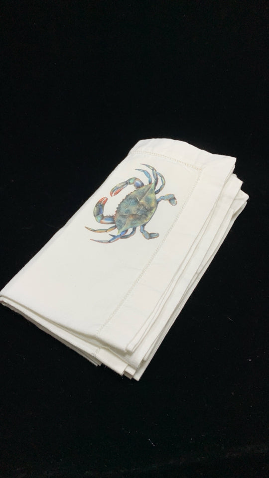 4 BLUE CRAB NAPKINS.