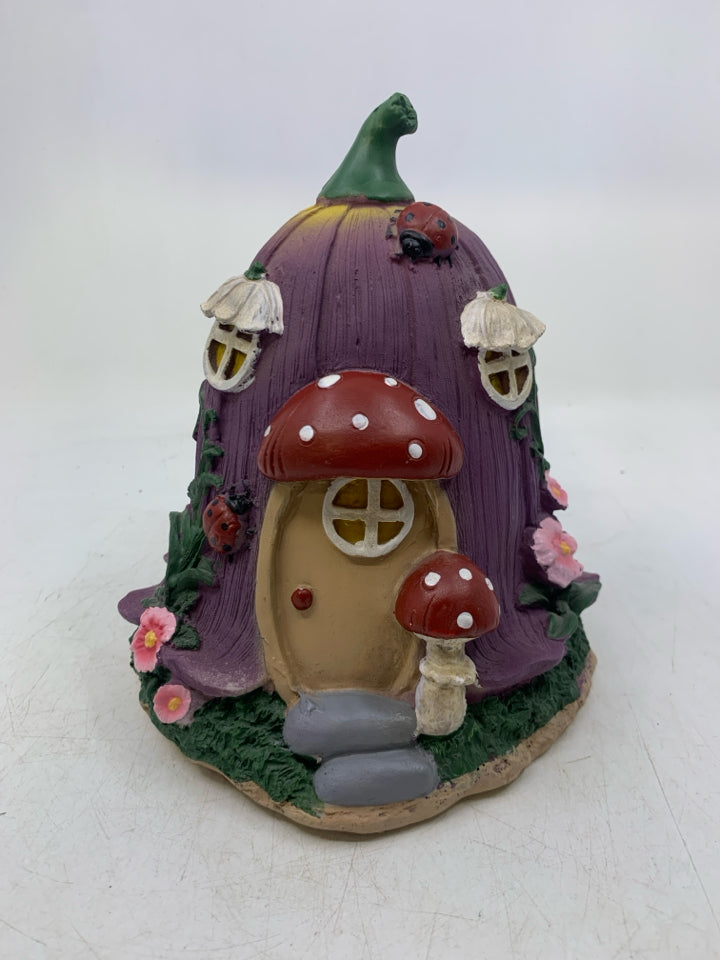 PURPLE RESIN FAIRY HOUSE HEARTH SONG.