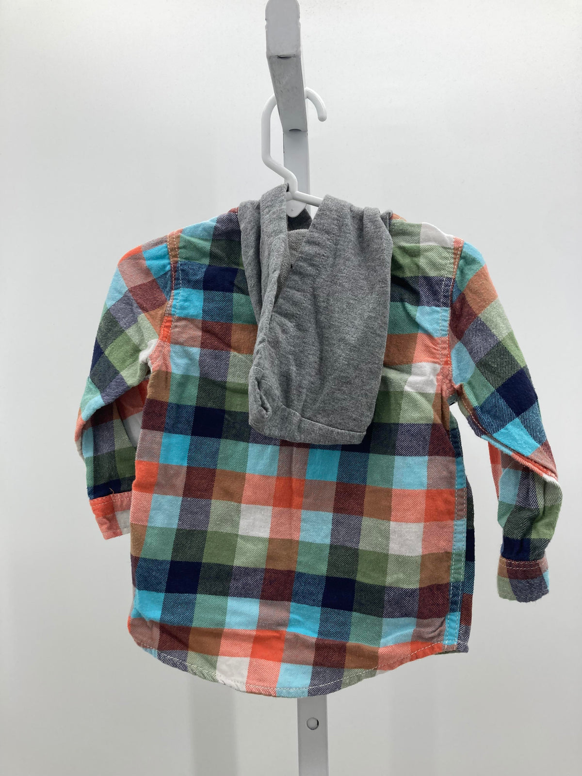 HOODED PLAID BTN DOWN