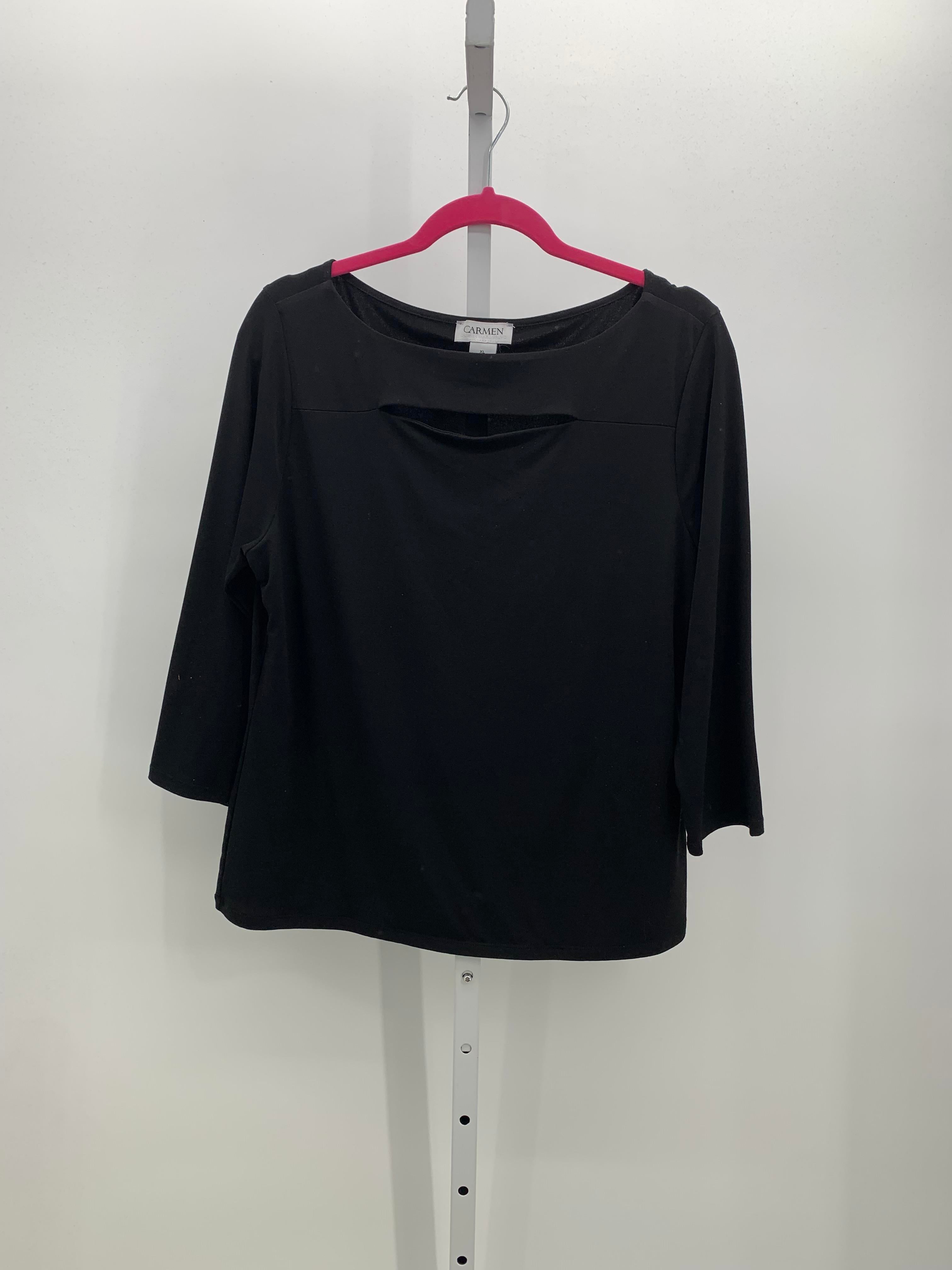 Carmen Marc Valvo Size Extra Large Misses 3/4 Sleeve Shirt
