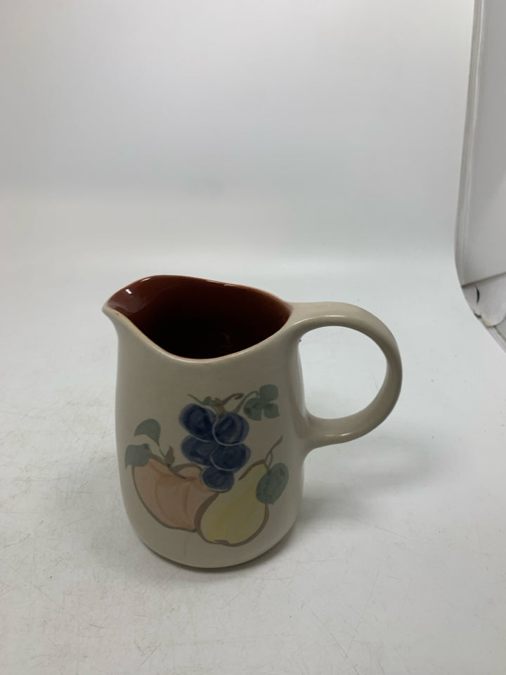 HEAVY APPLE PEAR AND GRAPES PITCHER.