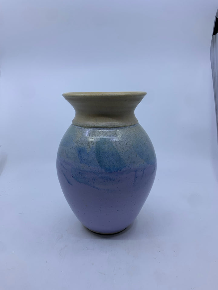 PURPLE AND BLUE HEAVY VASE.