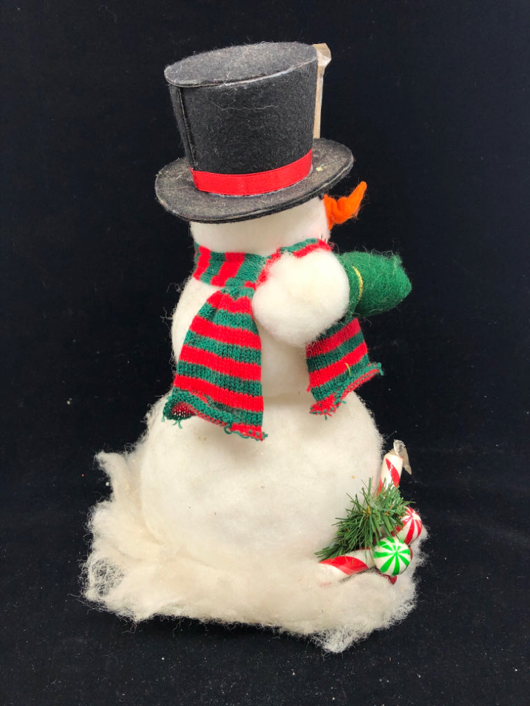 SNOWMAN HOLDING BROOM.