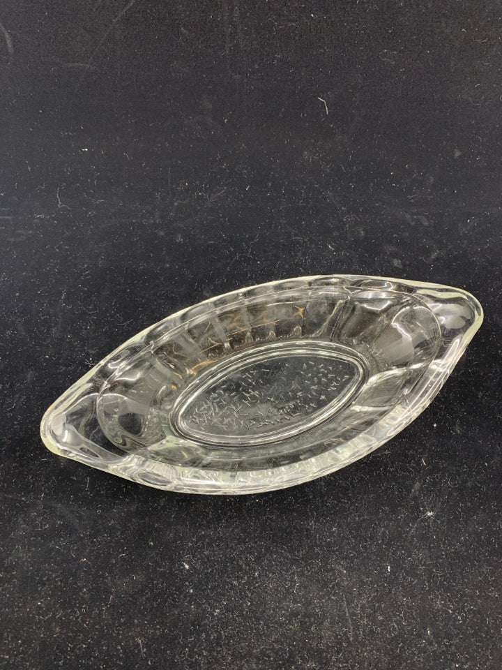 10 GLASS OVAL BANANA SUNDAE DISHES.