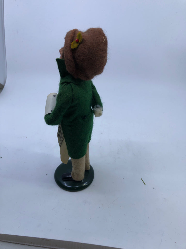 BYERS' CHOICE BOY IN GREEN COAT-1990.