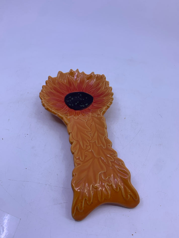 ORANGE SUNFLOWER SPOON REST.