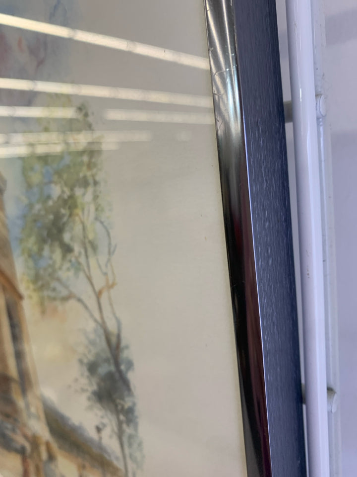 ARCH PAINTING WATERCOLOR IN SILVER FRAME.